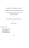 Cover page: Variability-aware system-level design and analysis