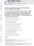 Cover page: Predictors of Enteral Autonomy in Children with Intestinal Failure: A&nbsp;Multicenter Cohort Study