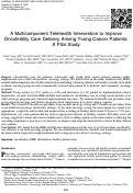 Cover page: A Multicomponent Telehealth Intervention to Improve Oncofertility Care Delivery Among Young Cancer Patients: A Pilot Study