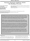 Cover page: Emergency Physicians’ Familiarity with the Safe Handling of Firearms