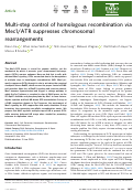 Cover page: Multi-step control of homologous recombination via Mec1/ATR suppresses chromosomal rearrangements