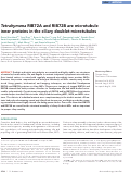 Cover page: Tetrahymena RIB72A and RIB72B are microtubule inner proteins in the ciliary doublet microtubules