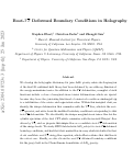 Cover page: Root-$T \overline{T}$ Deformed Boundary Conditions in Holography