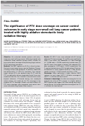 Cover page: The significance of PTV dose coverage on cancer control outcomes in early stage non-small cell lung cancer patients treated with highly ablative stereotactic body radiation therapy.