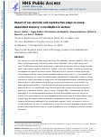 Cover page: Impact of sex steroids and reproductive stage on sleep-dependent memory consolidation in women