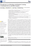 Cover page: Groundwater Level Modeling with Machine Learning: A Systematic Review and Meta-Analysis