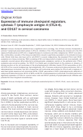 Cover page: Expression of immune checkpoint regulators, cytotoxic T lymphocyte antigen 4 (CTLA-4), and CD137 in cervical carcinoma.