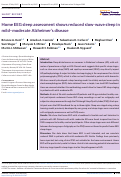 Cover page: Home EEG sleep assessment shows reduced slow‐wave sleep in mild–moderate Alzheimer's disease