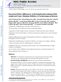 Cover page: Ethnic differences in the relationship between birth weight and type 2 diabetes mellitus in postmenopausal women