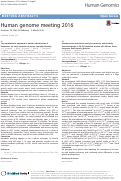Cover page: Human genome meeting 2016