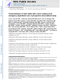 Cover page: Characterization of older adults with cancer seeking acute emergency department care: A prospective observational study.