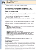 Cover page: Provision of long‐acting reversible contraception in HIV‐prevalent countries: results from nationally representative surveys in southern Africa