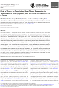 Cover page: Role of Genes in Regulating Host Plants Expansion in Tephritid Fruit Flies (Diptera) and Potential for RNAi-Based Control