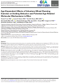 Cover page: Age-Dependent Effects of Voluntary Wheel Running Exercise on Voiding Behavior and Potential Age-Related Molecular Mechanisms in Mice.