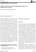 Cover page: Auditory white noise reduces postural fluctuations even in the absence of vision