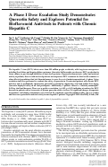 Cover page: A Phase I Dose Escalation Study Demonstrates Quercetin Safety and Explores Potential for Bioflavonoid Antivirals in Patients with Chronic Hepatitis C