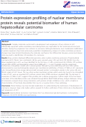 Cover page: Protein expression profiling of nuclear membrane protein reveals potential biomarker of human hepatocellular carcinoma