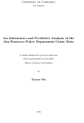 Cover page: An Informative and Predictive Analysis of the San Francisco Police Department Crime Data