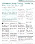 Cover page: Minimum Ages of Legal Access for Tobacco in the United States From 1863 to 2015.