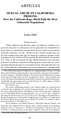 Cover page: SEXUAL ABUSE IN CALIFORNIA PRISONS: How the California Rape Shield Fails the Most Vulnerable Populations