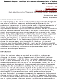 Cover page: Municipal Wastewater Characteristics of Sylhet City, Bangladesh