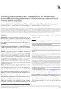 Cover page: Adjusting plasma or serum zinc concentrations for inflammation: Biomarkers Reflecting Inflammation and Nutritional Determinants of Anemia (BRINDA) project