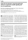 Cover page: Lipid raft microdomain compartmentalization of TC10 is required for insulin signaling and GLUT4 translocation