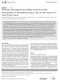 Cover page: Genomic and expression profiling reveal molecular heterogeneity of disseminated tumor cells in bone marrow of early breast cancer