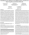 Cover page: Characterizing learner behavior from touchscreen data