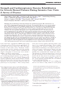 Cover page: Strength and Cardiorespiratory Exercise Rehabilitation for Severely Burned Patients During Intensive Care Units: A Survey of Practice.