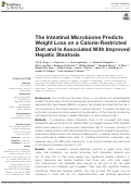 Cover page: The Intestinal Microbiome Predicts Weight Loss on a Calorie-Restricted Diet and Is Associated With Improved Hepatic Steatosis.