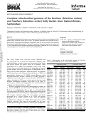 Cover page: Complete mitochondrial genomes of the Northern (Salvelinus malma) and Southern (Salvelinus curilus) Dolly Varden chars (Salmoniformes, Salmonidae)