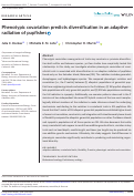 Cover page: Phenotypic covariation predicts diversification in an adaptive radiation of pupfishes.