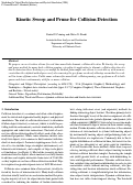 Cover page: Kinetic Sweep and Prune for Collision Detection