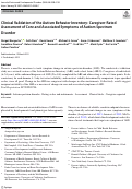 Cover page: Clinical Validation of the Autism Behavior Inventory: Caregiver-Rated Assessment of Core and Associated Symptoms of Autism Spectrum Disorder