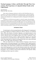 Cover page: Tracing Language, Culture, and Identity Through Three Generations: The Experiences of a Spanish-Italian Family in the United States