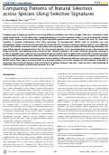 Cover page: Comparing Patterns of Natural Selection across Species Using Selective Signatures