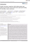 Cover page: Genetic counselors' experience with reimbursement and patient out‐of‐pocket cost for multi‐cancer gene panel testing for hereditary cancer syndromes