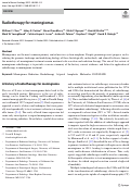 Cover page: Radiotherapy for meningiomas