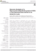 Cover page: Genome Analysis of a Verrucomicrobial Endosymbiont With a Tiny Genome Discovered in an Antarctic Lake