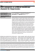 Cover page: DNA nanopores as artificial membrane channels for bioprotonics