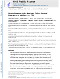 Cover page: Face-to-Face and Online Networks: College Students’ Experiences in a Weight-Loss Trial