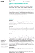 Cover page: Endovascular Treatment of Giant Intracranial Aneurysms.