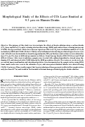 Cover page: Morphological Study of the Effects of CO2 Laser Emitted at 9.3 m on Human Dentin