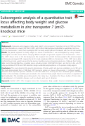 Cover page: Subcongenic analysis of a quantitative trait locus affecting body weight and glucose metabolism in zinc transporter 7 (znt7)-knockout mice