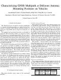 Cover page: Characterizing GNSS Multipath at Different Antenna Mounting Positions on Vehicles