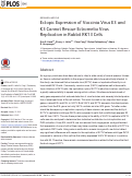 Cover page: Ectopic Expression of Vaccinia Virus E3 and K3 Cannot Rescue Ectromelia Virus Replication in Rabbit RK13 Cells