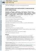 Cover page: Acquired Resistance and Clonal Evolution in Melanoma during BRAF Inhibitor Therapy