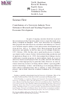 Cover page: Science first - Contributions of a university-industry toxic substances research and teaching program to economic development