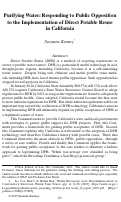 Cover page: Purifying Water: Responding to Public Opposition to the Implementation of Direct Potable Reuse in California